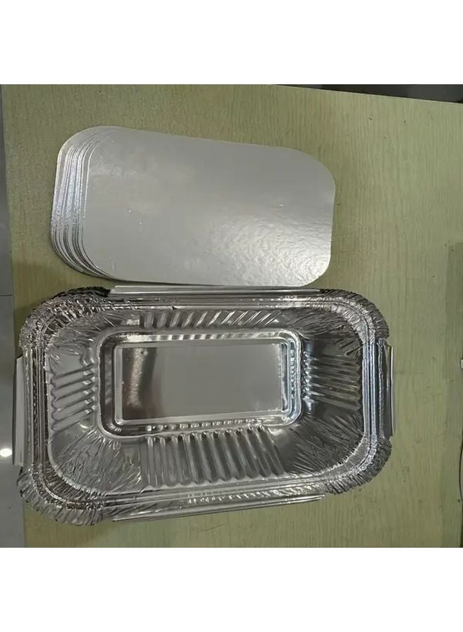 20pcs Aluminum Foil Pans With Lids Disposable Food Storage Trays For Cooking Baking Meal Prep - Image 4